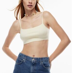 Aritzia Sunday Best Reese Sweater Knit bra top Crop Pastel Butter Yellow XL